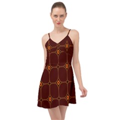 Background Pattern Design Geometric Brown Summer Time Chiffon Dress
