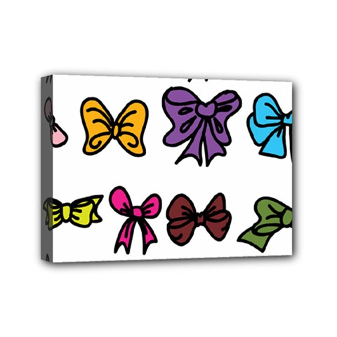 Bows Cartoon Ribbon Mini Canvas 7  X 5  (stretched) by Bajindul