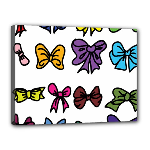 Bows Cartoon Ribbon Canvas 16  X 12  (stretched) by Bajindul