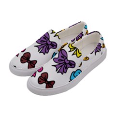 Bows Cartoon Ribbon Women s Canvas Slip Ons by Bajindul