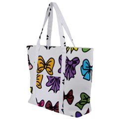 Bows Cartoon Ribbon Zip Up Canvas Bag by Bajindul