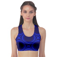 Abstract Background Design Blue Black Sports Bra by Sudhe