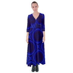 Abstract Background Design Blue Black Button Up Maxi Dress by Sudhe