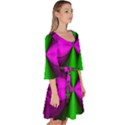 Abstract Artwork Fractal Background Green Purple Velour Kimono Dress View3