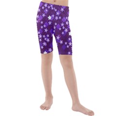 Ross Pattern Square Kids  Mid Length Swim Shorts