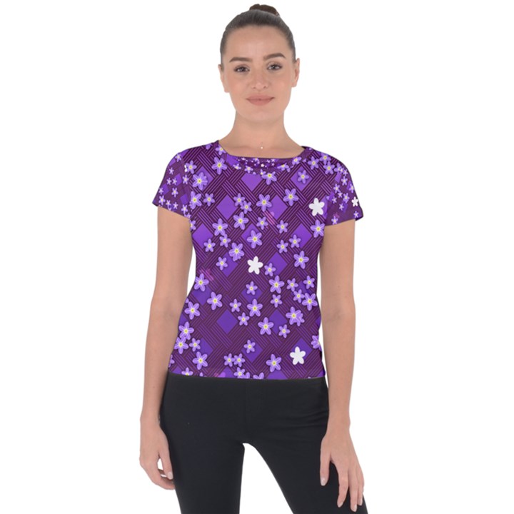 Ross Pattern Square Short Sleeve Sports Top 