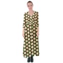 Pattern Flowers White Green Button Up Maxi Dress View1