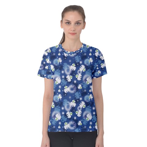 White Flowers Summer Plant Women s Cotton Tee by HermanTelo