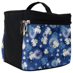 White Flowers Summer Plant Make Up Travel Bag (big)