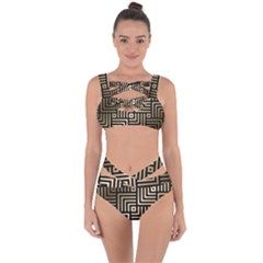 Geometric Pattern   Seamless Luxury Gold Vector Bandaged Up Bikini Set  by Sudhe