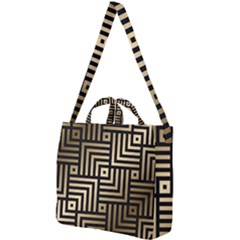 Geometric Pattern   Seamless Luxury Gold Vector Square Shoulder Tote Bag