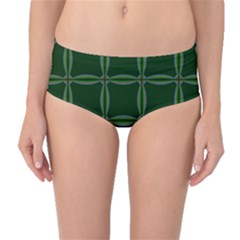 Background Pattern Design Geometric Green Mid-waist Bikini Bottoms