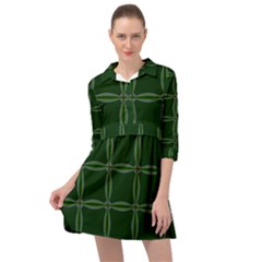 Background Pattern Design Geometric Green Mini Skater Shirt Dress by Sudhe