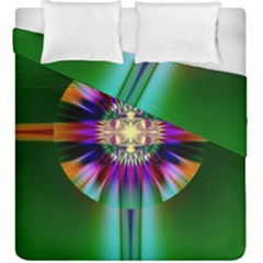 Abstract Art Fractal Creative Green Duvet Cover Double Side (King Size)