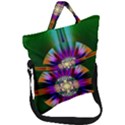Abstract Art Fractal Creative Green Fold Over Handle Tote Bag View1