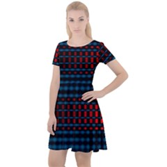 Signal Background Pattern Light Texture Cap Sleeve Velour Dress 