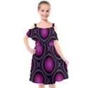 Abstract Background Design Purple Kids  Cut Out Shoulders Chiffon Dress View1