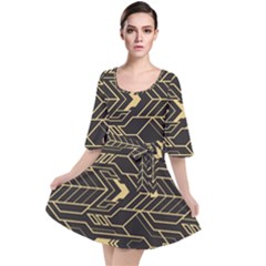 Abstract Art Deco Seamless Pattern Vector Velour Kimono Dress