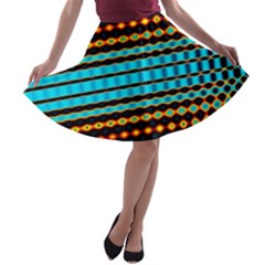 Signal Background Pattern Light A-line Skater Skirt by Sudhe