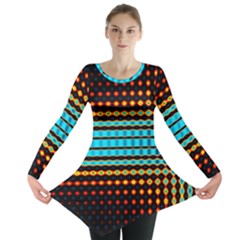 Signal Background Pattern Light Long Sleeve Tunic  by Sudhe