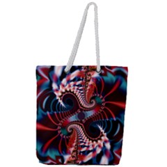 Abstract Fractal Artwork Colorful Art Full Print Rope Handle Tote (large) by Sudhe