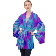 Background Design Pattern Colorful Velvet Kimono Robe