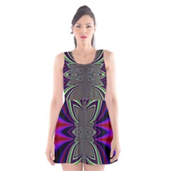 Abstract Artwork Fractal Background Pattern Scoop Neck Skater Dress