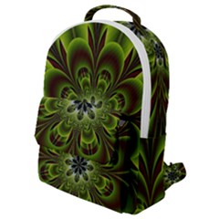 Abstract Flower Artwork Art Floral Green Flap Pocket Backpack (small) by Sudhe