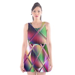 Fractal Artwork Abstract Background Scoop Neck Skater Dress