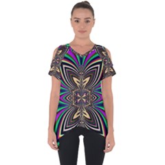 Abstract Artwork Fractal Background Art Cut Out Side Drop Tee