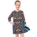 Abstract Artwork Fractal Background Art Kids  Quarter Sleeve Shirt Dress View1