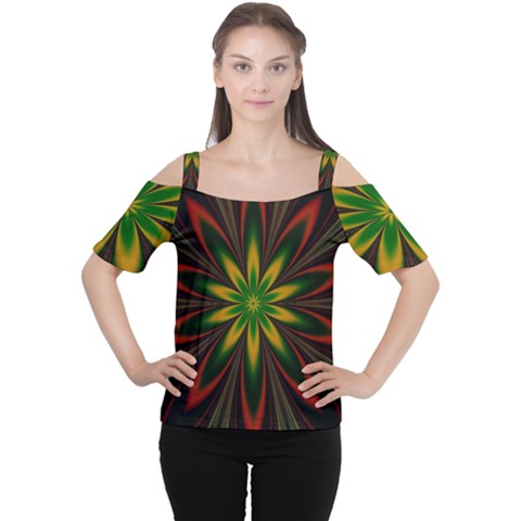 Fractal Artwork Idea Allegory Art Cutout Shoulder Tee by Sudhe