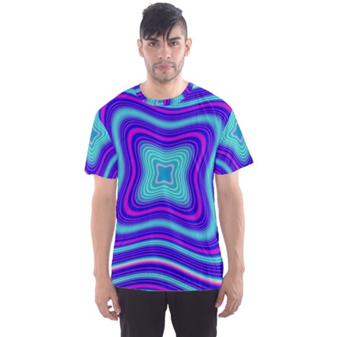 Abstract Artwork Fractal Background Blue Men s Sports Mesh Tee by Sudhe