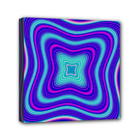 Abstract Artwork Fractal Background Blue Mini Canvas 6  X 6  (stretched) by Sudhe