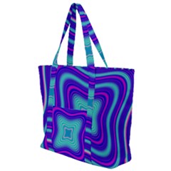 Abstract Artwork Fractal Background Blue Zip Up Canvas Bag by Sudhe