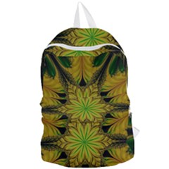 Abstract Flower Artwork Art Green Yellow Foldable Lightweight Backpack