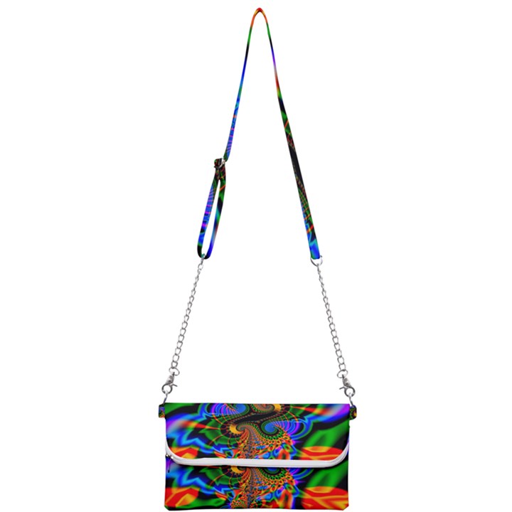 Abstract Fractal Artwork Colorful Mini Crossbody Handbag