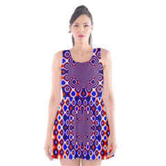 Digital Art Background Red Blue Scoop Neck Skater Dress