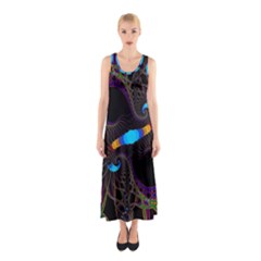 Fractal Artwork Abstract Background Sleeveless Maxi Dress