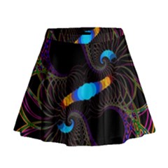 Fractal Artwork Abstract Background Mini Flare Skirt by Sudhe