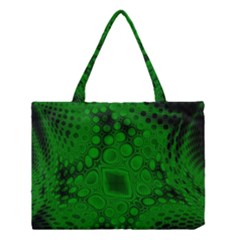 Background Texture Design Geometric Green Black Medium Tote Bag by Sudhe