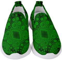 Background Texture Design Geometric Green Black Kids  Slip On Sneakers