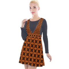 Background Texture Design Geometric Plunge Pinafore Velour Dress