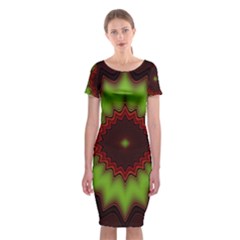 Fractal Artwork Idea Allegory Geometry Classic Short Sleeve Midi Dress