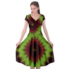 Fractal Artwork Idea Allegory Geometry Cap Sleeve Wrap Front Dress by Sudhe