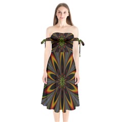 Fractal Artwork Idea Allegory Shoulder Tie Bardot Midi Dress