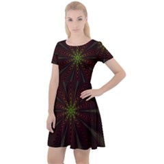 Fractal Artwork Idea Allegory Cap Sleeve Velour Dress 