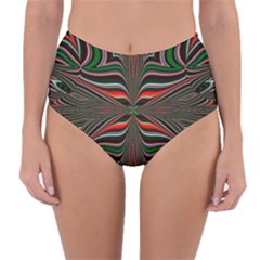 Abstract Art Fractal Art Pattern Reversible High-waist Bikini Bottoms