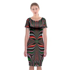 Abstract Art Fractal Art Pattern Classic Short Sleeve Midi Dress