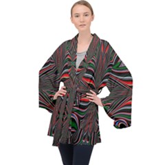 Abstract Art Fractal Art Pattern Velvet Kimono Robe